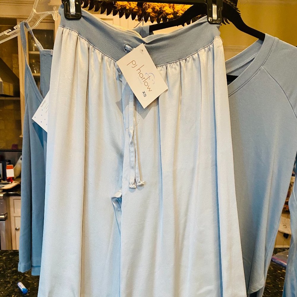 PJ Harlow 3 piece loungewear set, size XS, blue, NEW with TAGS